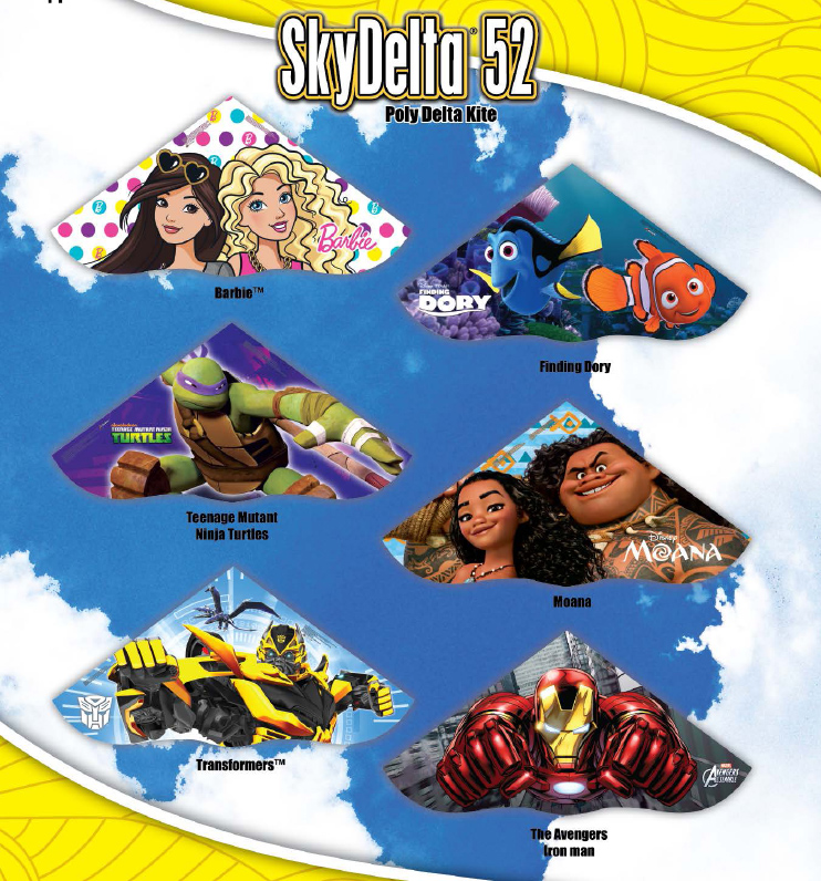SkyDelta® 52 Poly Delta Kites - Case of 36 Assortment (2017)