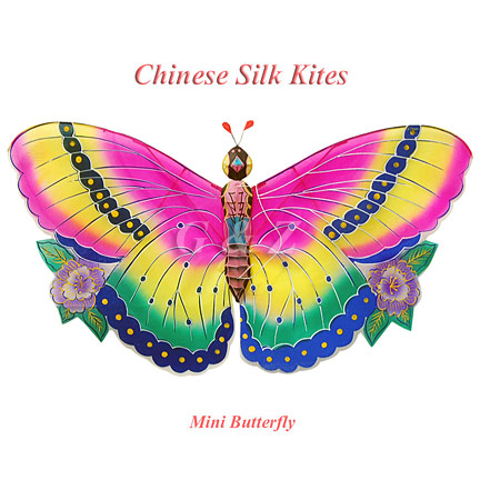 Mini Pink Silk Butterfly Kites - Hand-Crafted Decor Kites