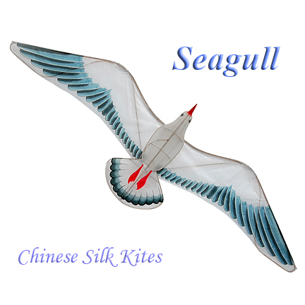 Large Silk Seagull Kites - Chinese Handcrafted Kites