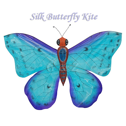 TC-B011 Blue Silk Butterfly Kites (Small)