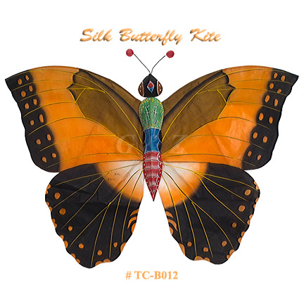 TC-B012 Orange Silk Butterfly Kites (Small)