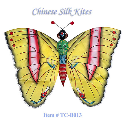 TC-B013 Yellow Silk Butterfly Kites (Small)