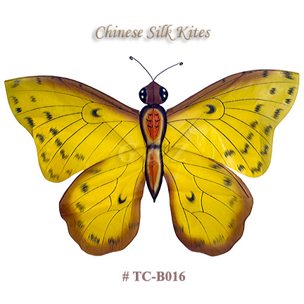 TC-B016 Yellow Silk Butterfly Kites (Small)
