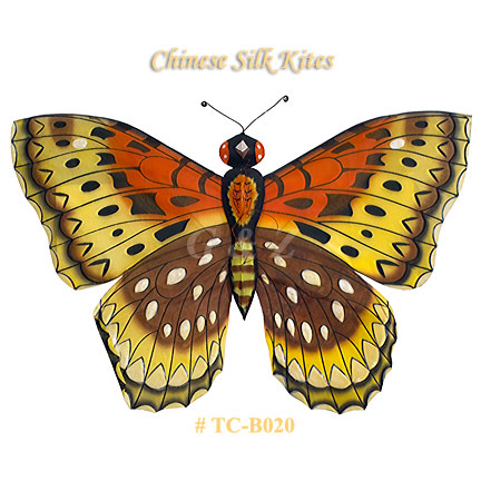 TC-B020 Yellow-Orange Silk Butterfly Kites (Small)