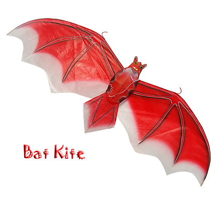 Small Silk Bat Kite - Red - Chinese Kites