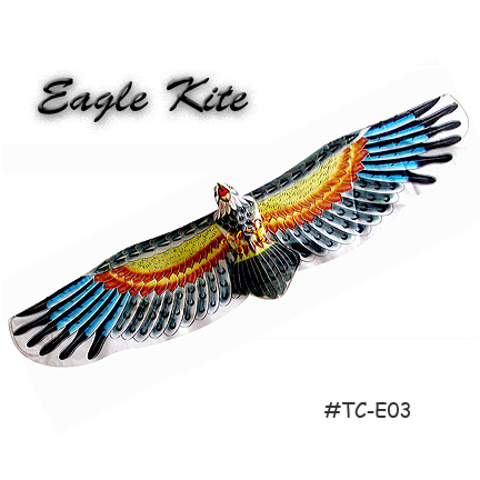 TC-E03 Large 3D Silk Eagle Kite - Black
