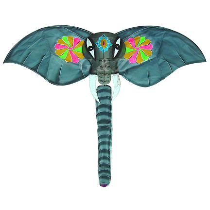 Silk Elephant Kite - Gray