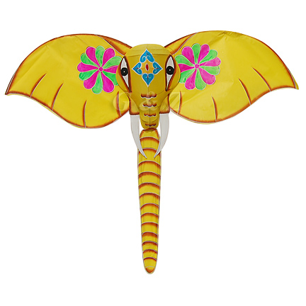 Silk Elephant Kite - Yellow