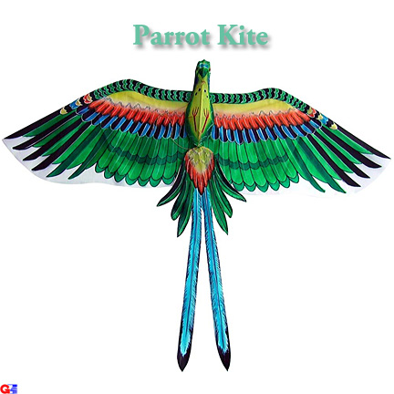 Large Silk Parrot Kites - Green - Chinese Kites
