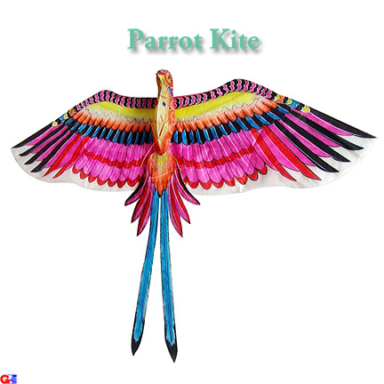 Large Silk Parrot Kites - Pink - Chinese Kites