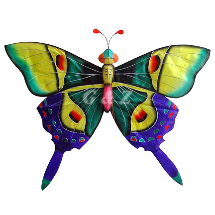 3D Silk Rain Forest Butterfly Kites-4 (Green/Purple)
