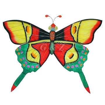 3D Silk Rain Forest Butterfly Kites-8 (Red/Green)