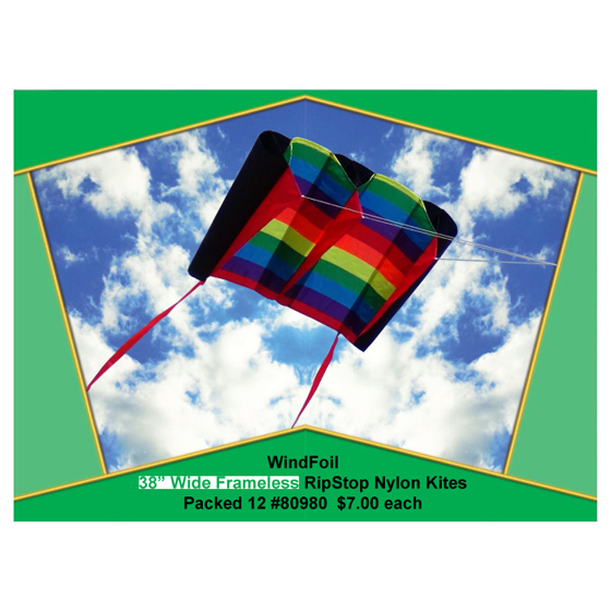 WindFoil Nylon Frameless Kites - Case of 12 Assortment