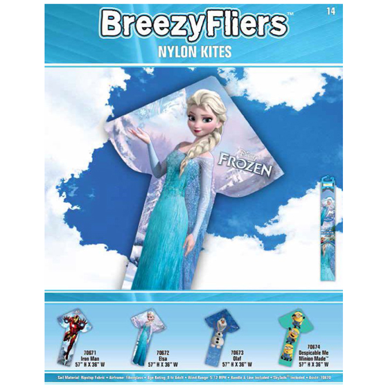 Frozen Breezyflier 57" Nylon Kites - Case of 12
