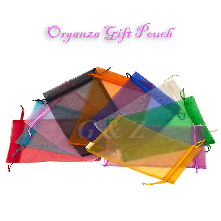 Giftbag - Medium Drawstring Sheer Organza Gift Pouches 8x12 (Pack of 50)